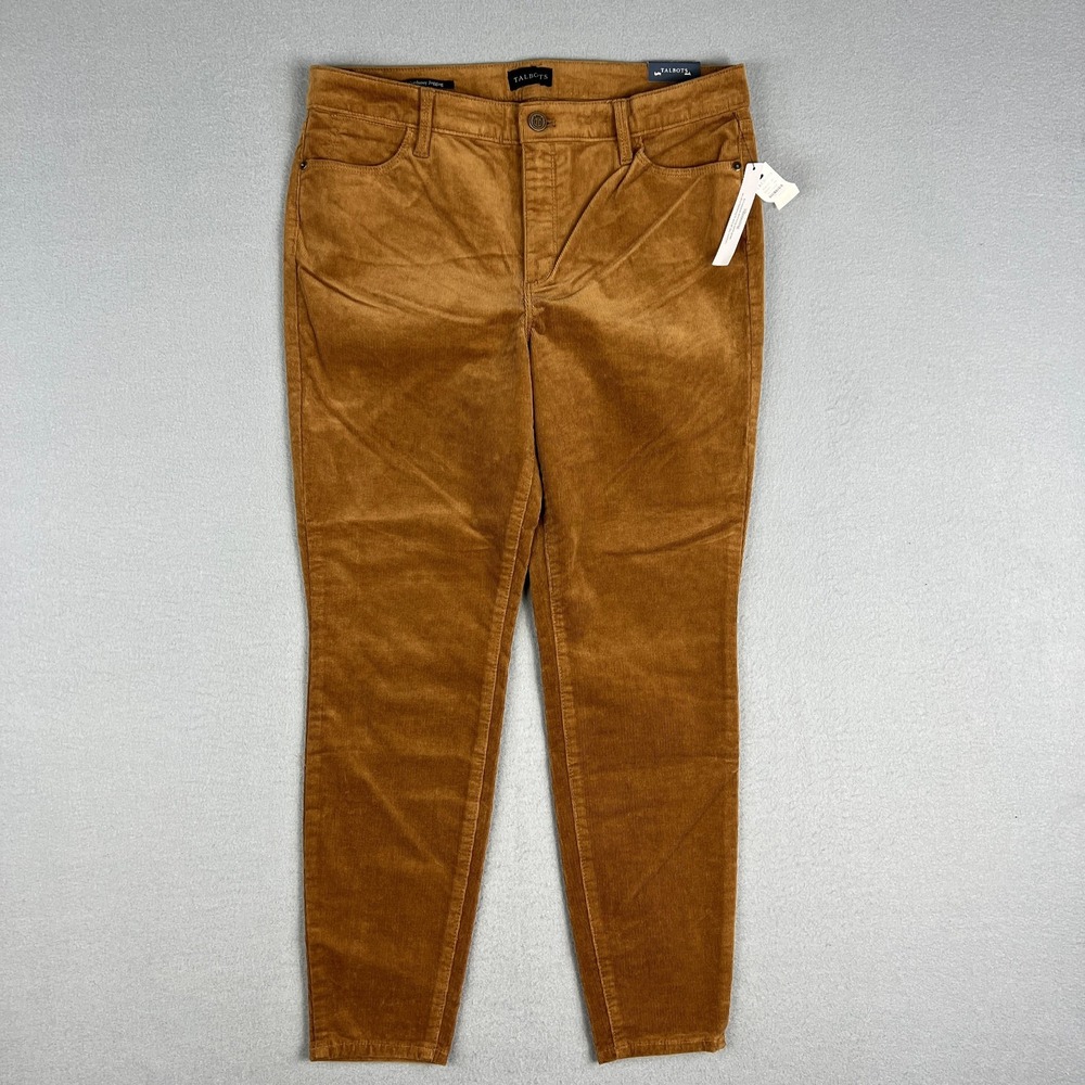 Talbots Corduroy Jegging 10P Brown Stretch Skinny Leg High Waist Ankle Length